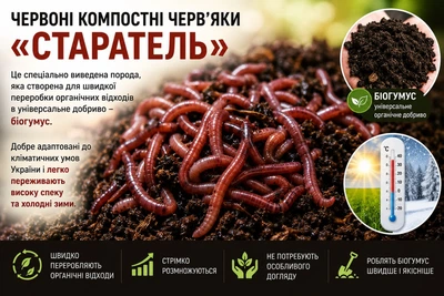 Черви для разведения старатель, черви калифорнийские 1000 шт маточное поголовье, семья червей