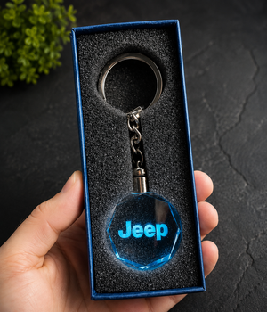 Брелок автомобильный на ключе с логотипом Jeep с подсветкой