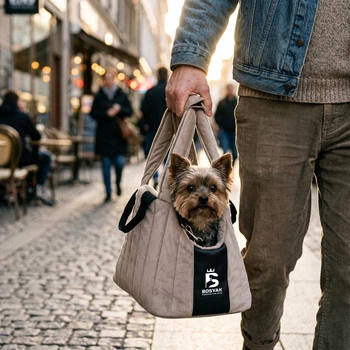 Сумка-переноска слинг для собак и кошек BOSYAK CARRY Велюр M 28×26×44 Бежевый