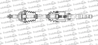 Полуось правая L=973 мм 28/37 зуб. Peugeot 407/Citroën C5, TRAKMOTIVE (301118)