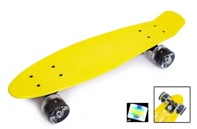 Скейт Penny Board 22" Жовтий на LED колесах