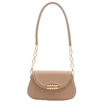 Сумочка через плечо каркасная с клапаном Lilly P4-8420B беж