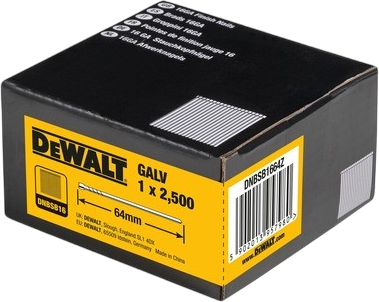 Gwoździe Dewalt 1.6 x 64 mm 2500 szt (DNBSB1664Z)