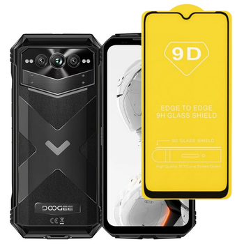 Защитное стекло TDG 9D для Doogee V Max / V Max S / V Max Plus / V Max Pro полная проклейка черный
