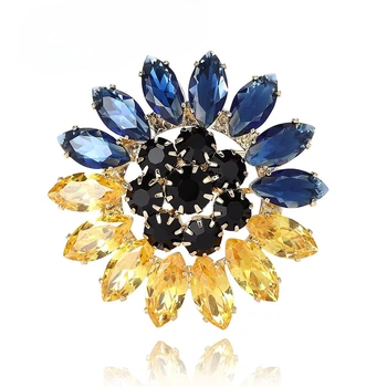 Брошь BROCHE бижутерия Цветы Подсолнух разноцветная BRBF114409