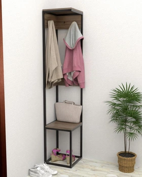 Угловая вешалка для прихожей в стиле лофт EcoLoft Равена DSP-1510-4