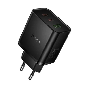 Сетевое зарядное устройство Hoco N75 USB/ 2 Type-C PD 65W black