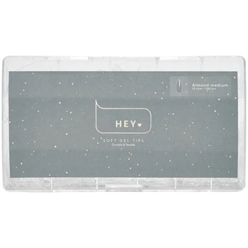 HEYLOVE Gel Tips Almond Medium Гелеві тіпси для швидкого нарощування середній мигдаль, 500 шт