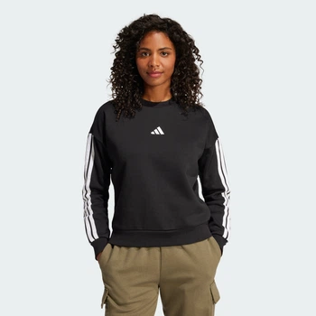 Женский свитшот Essentials 3-Stripes Fleece adidas JE1298 (XS) черный (4067902907086)
