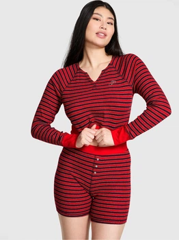 Пижама (топ + шорты) женская хлопковая Victoria's Secret 228346747 S Красная (1162146232)
