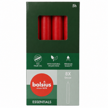 Свеча столовая Bolsius red 170/20мм 8шт