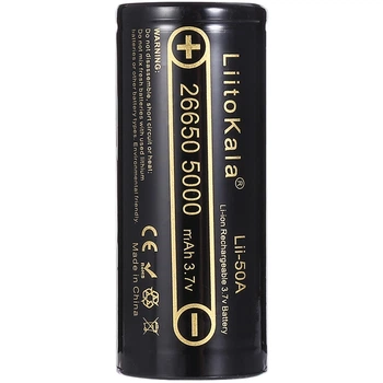 Акумулятор 26650 LiitoKala, Lii-50A, 5000mAh, 3.7V li-ion battery, 1 pcs