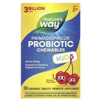 Пробиотики Nature's Way Пробиотики для детей от 2 лет 3 млрд КОЕ вкус вишни Primadophilus Kids Probiotic 30 жевательных таблеток