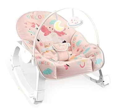 Детский шезлонг Happy Baby YK7007A Разноцветный, с вибрацией и дугой с игрушками