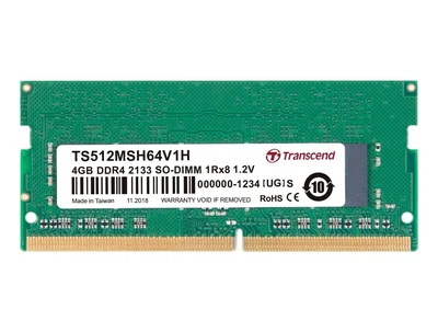 Оперативная память 4 ГБ, DDR4, для ноутбуков, Transcend (2133 МГц, 1,2 В, CL15, TS512MSH64V1H) Б/У