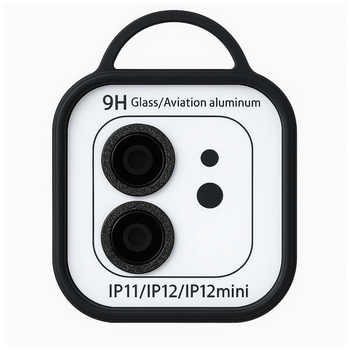 Защитное стекло Diamonds Lens для iPhone 11 12 12 mini черное с рамкой максимальная защита камеры SR-547