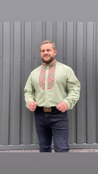 Чоловіча вишиванка КОЗАК S Зелений