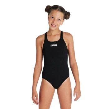 Купальник закритий для дівчат TEAM SWIMSUIT SWIM PRO SOLID чорний, білий Діти 152 см