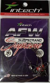 Поводок Intech AFW Surfstrand Micro Supreme 7x7, 30 см, 0,29 мм, 20 lb (9 кг), 2 шт./уп.(FS_532367A01A40)