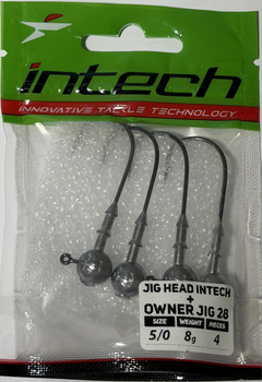 Джиг-головка Intech + Owner Jig 28 No5/0, 8,0 г (4 шт.)(FS_8F9F4028E974)