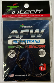 Поводок металлический Intech AFW Surfstrand 1x7, 25 см, 0,25 мм, 15 lb (7 кг), 2 шт./уп.(FS_2672411C0067)