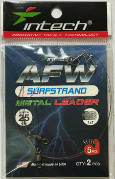 Поводок металлический Intech AFW Surfstrand 1x7, 25 см, 0,2 мм, 10 lb (5 кг), 2 шт./уп.(FS_8682876E7777)