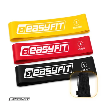 Гумки для фітнесу EasyFit набір із 3 шт (гумова петля, латексна стрічка опору, кільце для йоги на ноги) EFND3EF
