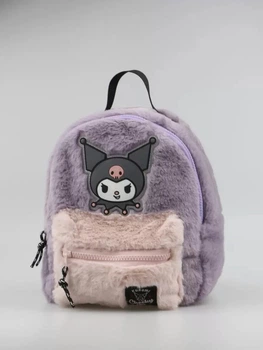 Дитячий плюшевий рюкзак Kuromi фіолетовий з передньою кишенею Zara