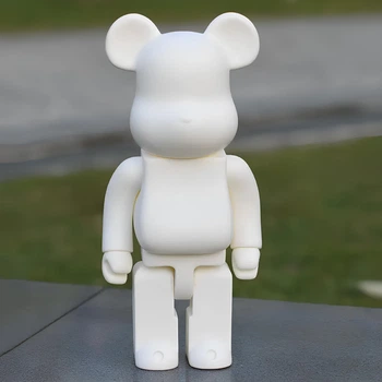 Статуэтка Bearbrick 400% White 28 см. Дизайнерская игрушка Беарбрик белый. Bearbrick
