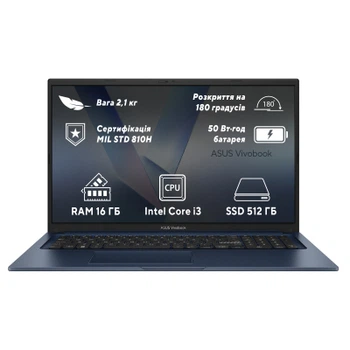 Ноутбук ASUS Vivobook 17 X1704VA-AU755 (90NB10V2-M00V30)