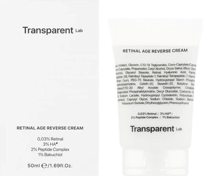 Антивіковий крем для обличчя з ретиналем та бакучіолом Transparent Lab Retinal Age Reverse Cream 50 ml