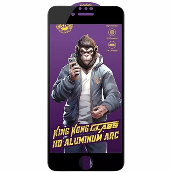 Защитное стекло 5D Anti-static Purple (тех.пак) для Apple iPhone 7 / 8 / SE (2020) (4.7") Чорний