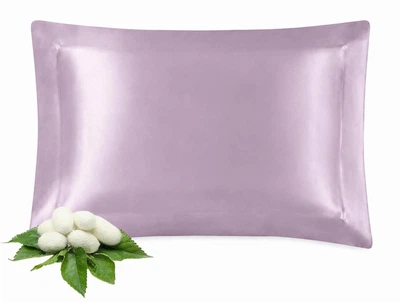 Шовкова наволочка 50×75 см з натурального шовку Mulberry з кантом 5 см (фіолетовий)
