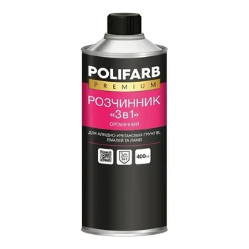 Розчинник Polifarb ""3 в 1"" прозорий 0 4 кг 400 г