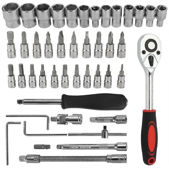 Набор инструментов в кейсе 46 предметов, PIECE TOOL SET, Автомобильный, вело комплект ключей и отверток