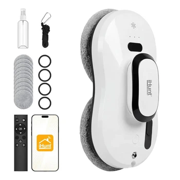 Робот для мойки окон iHunt Smart Window Robot 3 PRO, Wi-Fi, управление со смартфона, интеллектуальная навигация, мощное всасывание, пульт ДУ, комплект аксессуаров