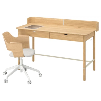 RIDSPÖ/FJÄLLBERGET Письменный стол и стул, дуб бежевый IKEA
