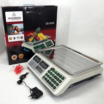 Весы торговые электронные до 50 кг. Crownberg CB-5006, Весы торговые до 50 кг, Настольные торговые весы.