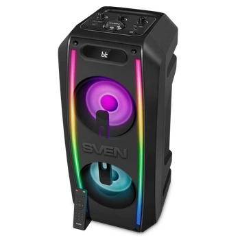 Портативная акустическая система SVEN PS-740, 100 Вт, Bluetooth, RGB-подсветка, караоке, Black