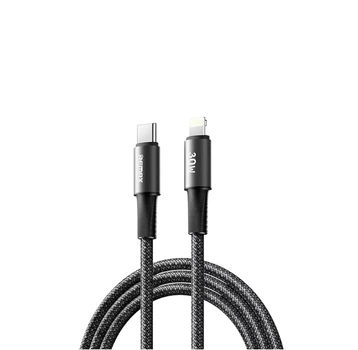 Кабель REMAX WindSpeed Series Fast charging aluminum alloy braided data cable CB25 (C-L) 30W - Black 1.2M (6954851247715)