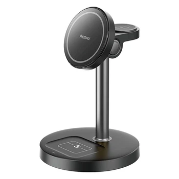 Бездротовий зарядний пристрій Remax CW01 20.5 Вт магнітний 3-в-1 чорний