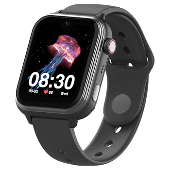 Смарт часы для ребенка Lemfo KT32 с 4G связью, звонками от семи карт и GPS Часы-телефон с AI-помощником, AMOLED экраном, HD-камерой и кнопкой SOS Черный