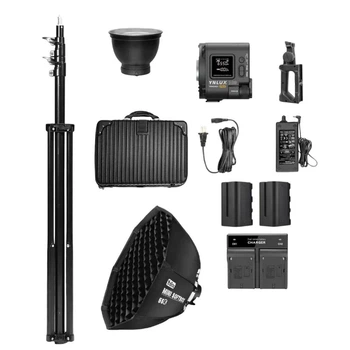 Комплект студийного света XXL: Yongnuo YNLUX100 PRO KIT 120W + стойка 2.8 м + софтбокс 55 см + 2 х NP-F960 + зарядное устройство