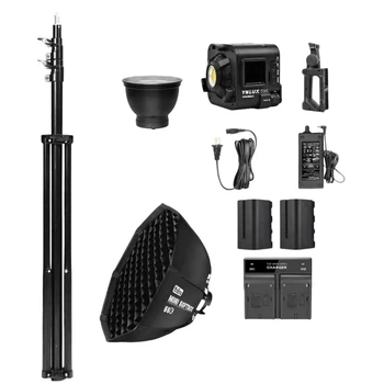 Комплект студийного света XXL Yongnuo YNLUX100 KIT (3200-5600K) с софтбоксом 55 см, стойкой 2.8 м, зарядкой и 2х NP-F960