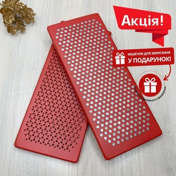 Доска Садху для йоги с оцинкованными гвоздями из натурального дуба + чехол в подарок. Шаг гвоздей - 10мм. 330х135х24/12 мм (sadhu-10mm/3020)