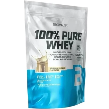 Протеїн BiotechUSA 100% Pure Whey 400 г Bourbon vanilla / Бурбонська ваніль (Угорщина) комплексний сироватковий протеїн