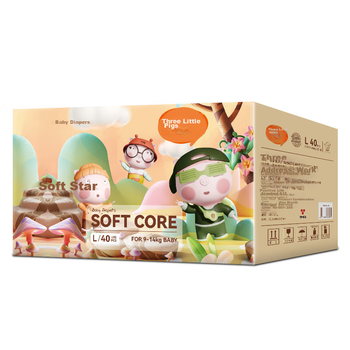 Подгузники Three Piggies Soft Star L (9-14 кг), 80 шт