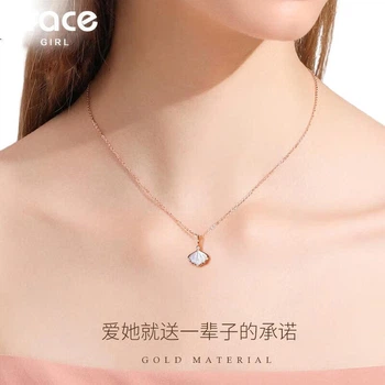 Колье Grace Girl Diamond Princess для женщин, цепочка из белого золота на ключицу, практичное украшение, подарок на годовщину или день рождения для девушки.