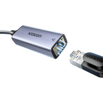 Мережевий кабель-адаптер UGREEN Type-C для Gigabit Ethernet RJ45, дротовий мережевий адаптер, сумісний з Apple MacBook, ноутбуками Huawei, телефонами, док-станціями Ethernet