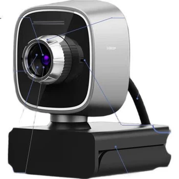 Камера GESOBYTE C308 1080P HD з розпізнаванням обличчя та перевіркою справжнього імені для готелів та автошкіл, відеодзвінків, конференцій, онлайн-курсів, домашнього комп'ютера, ноутбука, настільного комп'ютера з мікрофоном